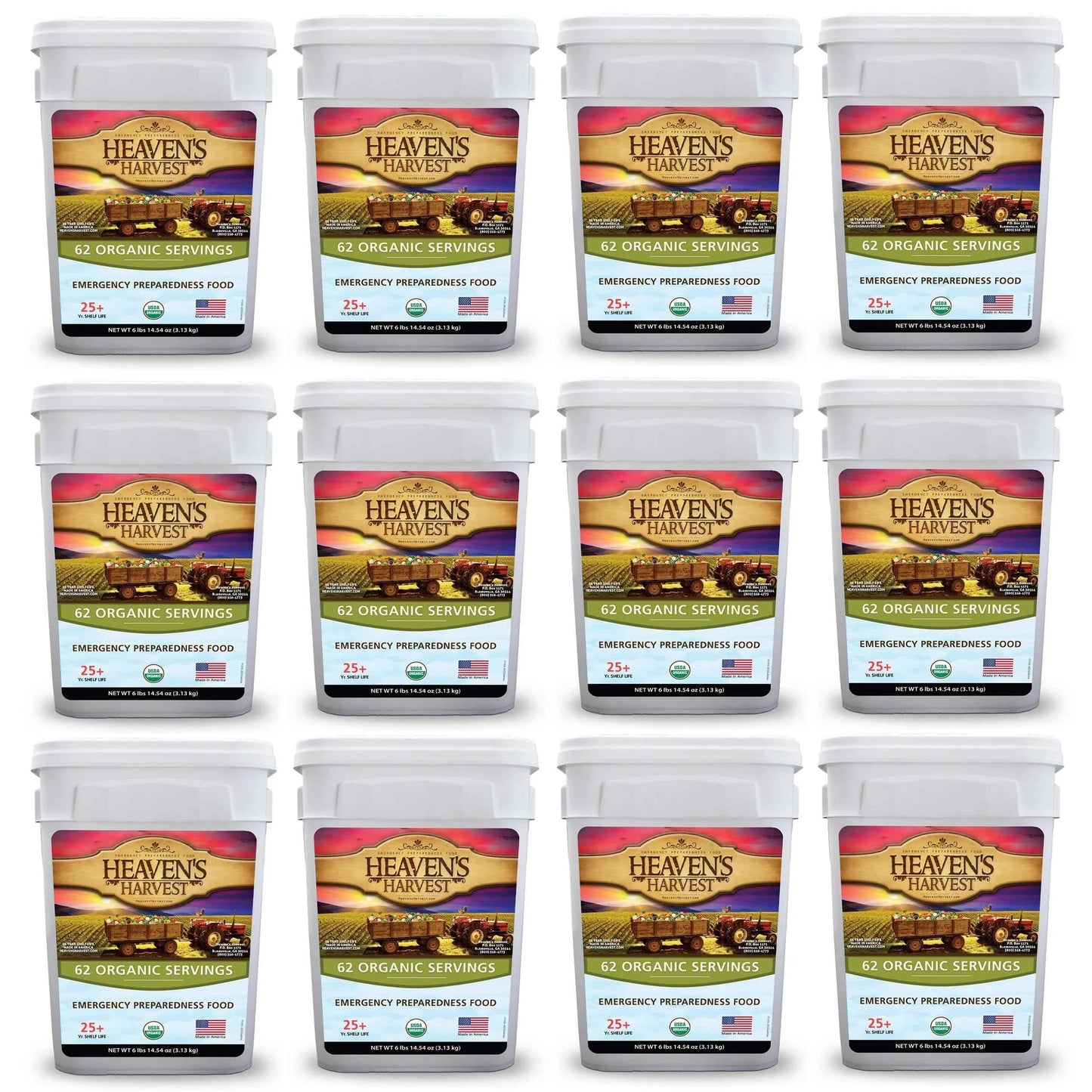 Organic Meal Bucket - 1 Person 1 Week - 62 Servings - Emergency Food Survival Kit