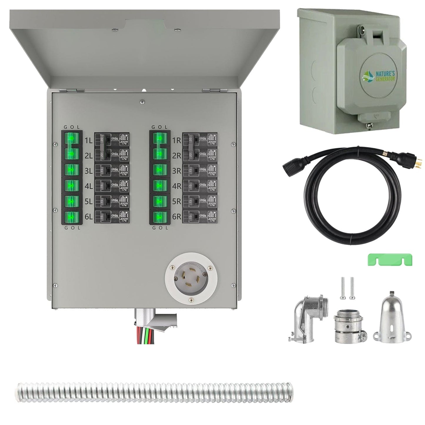 Nature's Generator 12-Circuit 120/240V 30A Non-Automatic Power Transfer Switch - East Bay Industries