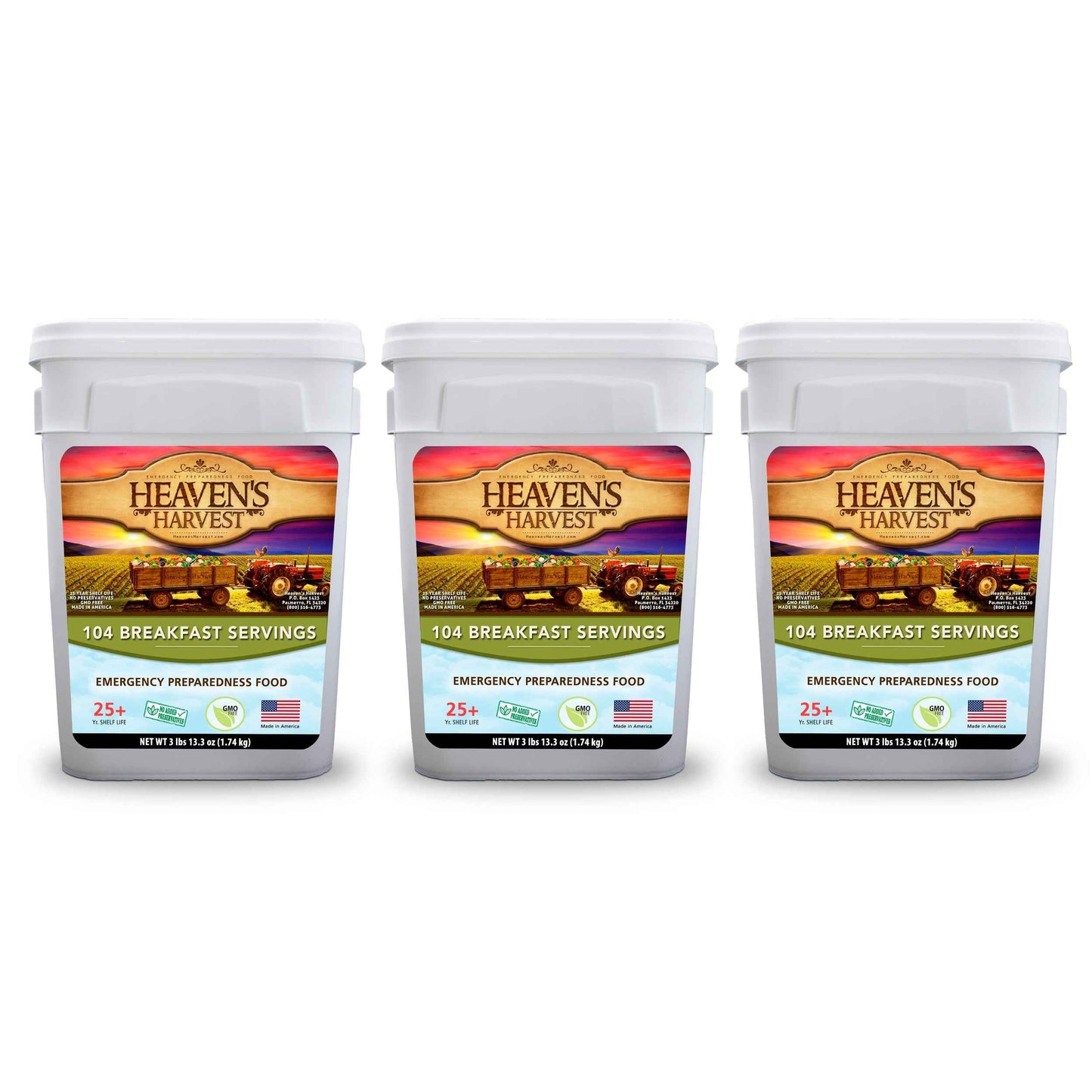 Combo Kit - Breakfast, Entree + Protein - 3 Months - 308 Servings - Emergency Survival Food Kit