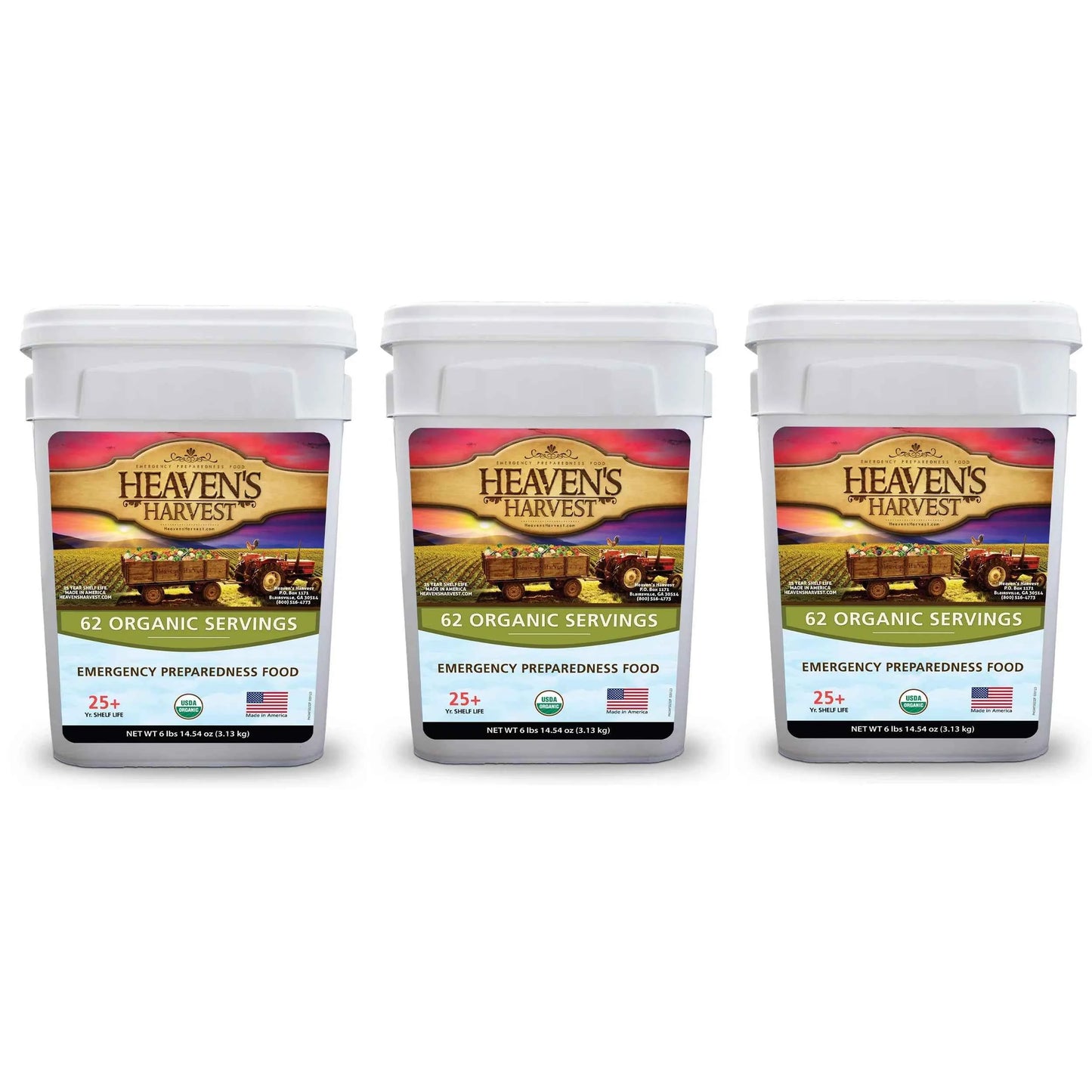Organic Meal Bucket - 1 Person 1 Week - 62 Servings - Emergency Food Survival Kit