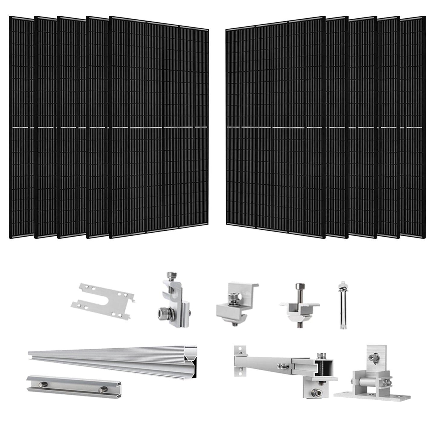 410 Watt Monocrystalline Solar Panel (10 Pack) With Solar Panel Mount Rack - East Bay Industries