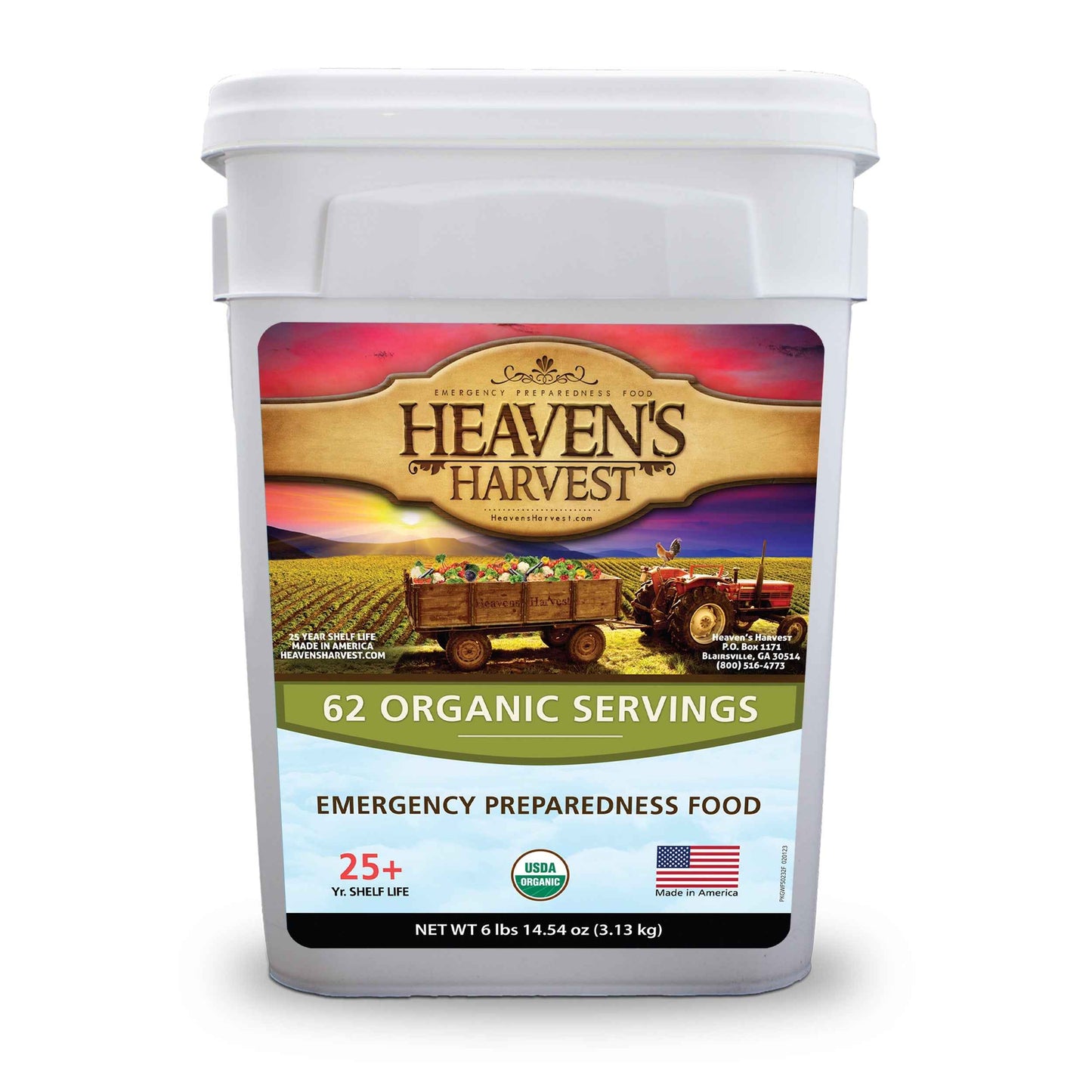 Organic Meal Bucket - 1 Person 1 Week - 62 Servings - Emergency Food Survival Kit