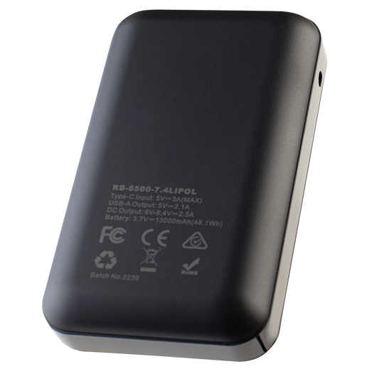 Replacement Jacket/Chair Battery, 6500 mAh, 7.4v, Hard Shell