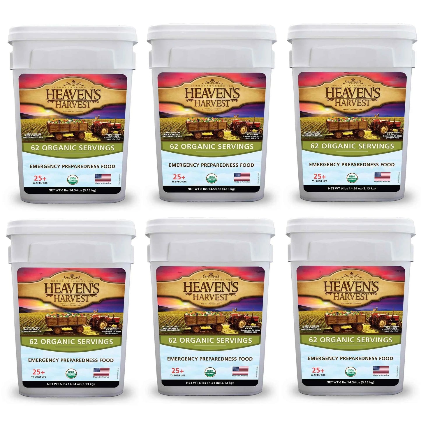 Organic Meal Bucket - 1 Person 1 Week - 62 Servings - Emergency Food Survival Kit