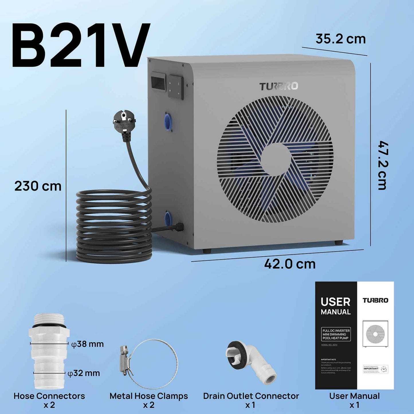 Beluga Inverter Swimming Pool Heat Pump - European version