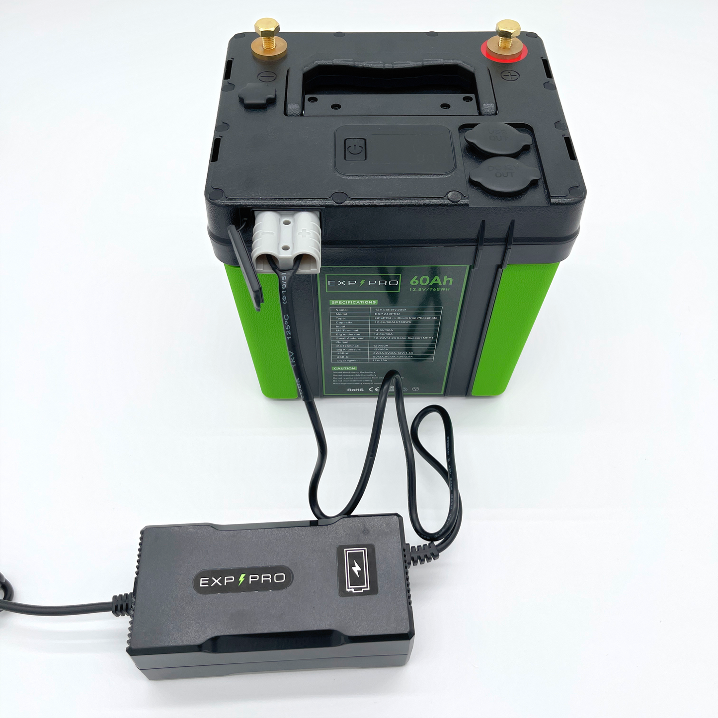 EXP240PRO CPAP Battery with DC Cord | Portable, Solar Rechargeable LiFePO4 Battery