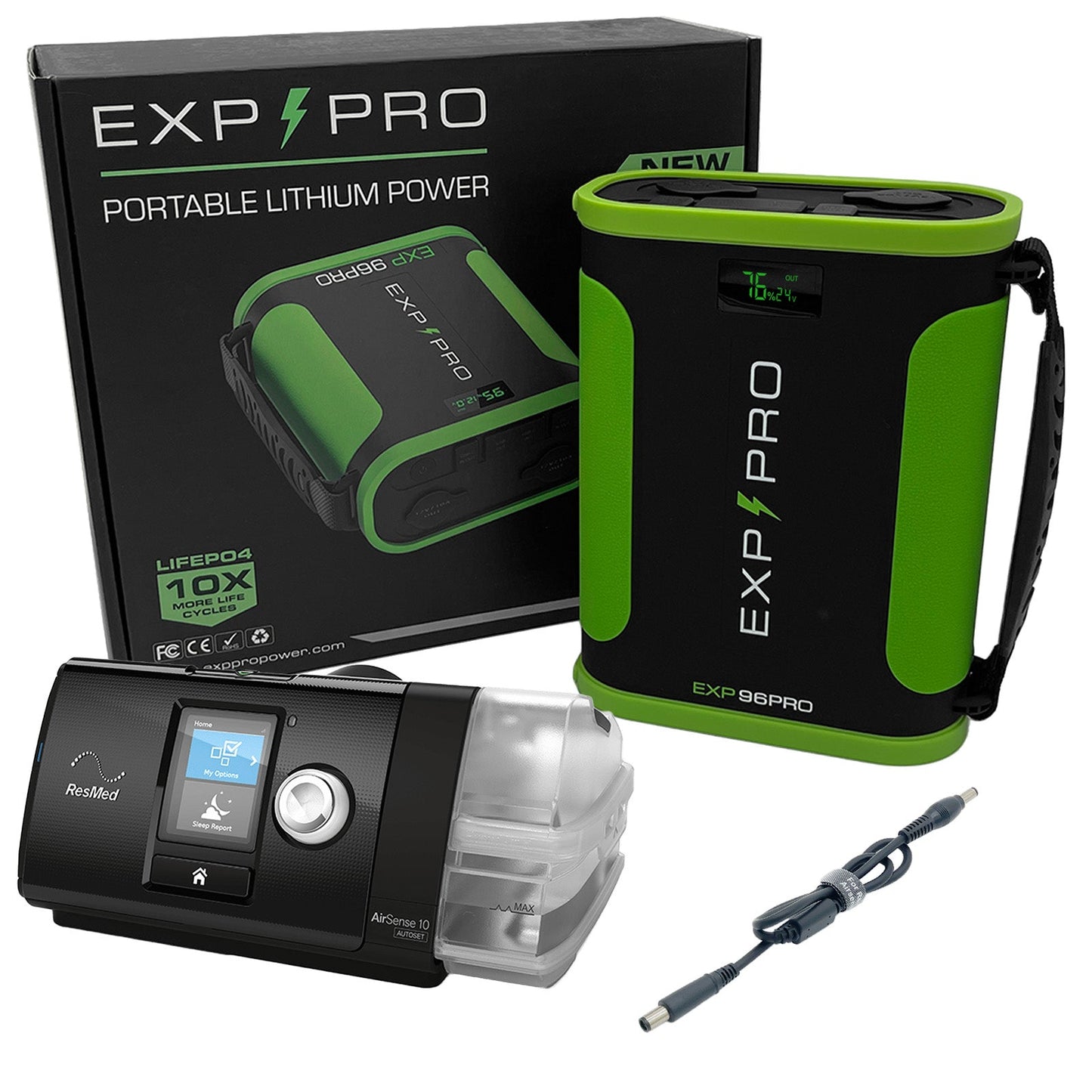 EXP96PRO APEX Battery (CPAP DC Cord Included)