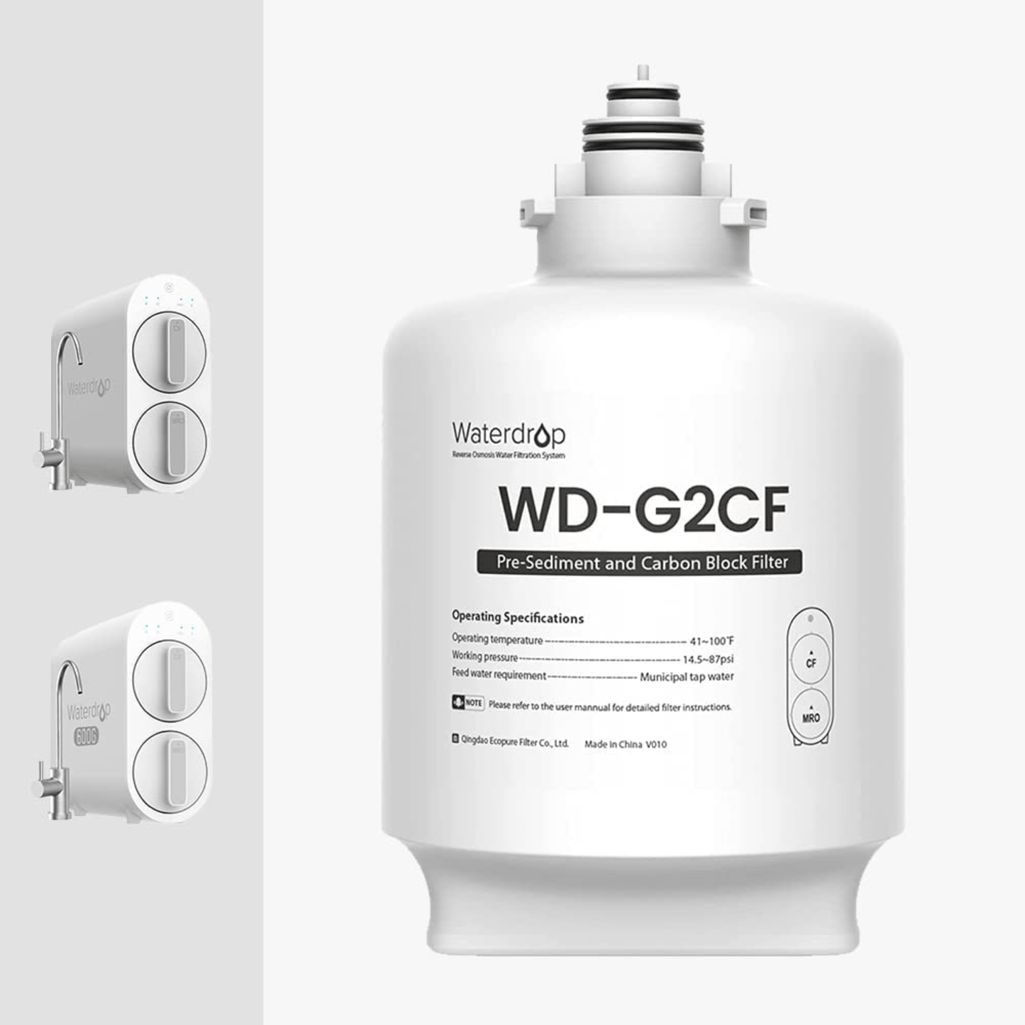 WD-G2CF Filter for Waterdrop G2P600 & G2 Series Reverse Osmosis System - East Bay Industries