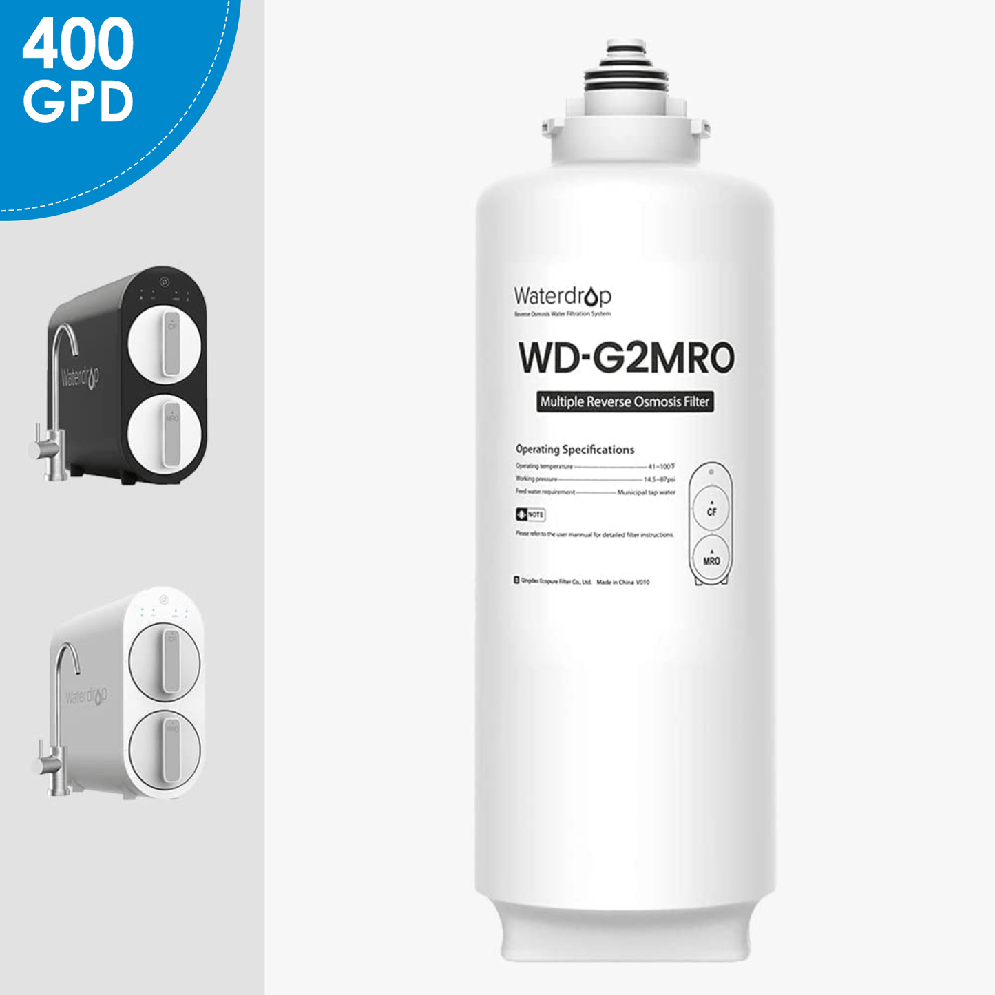 WD-G2MRO Filter for waterdrop G2 Series Reverse Osmosis System - East Bay Industries