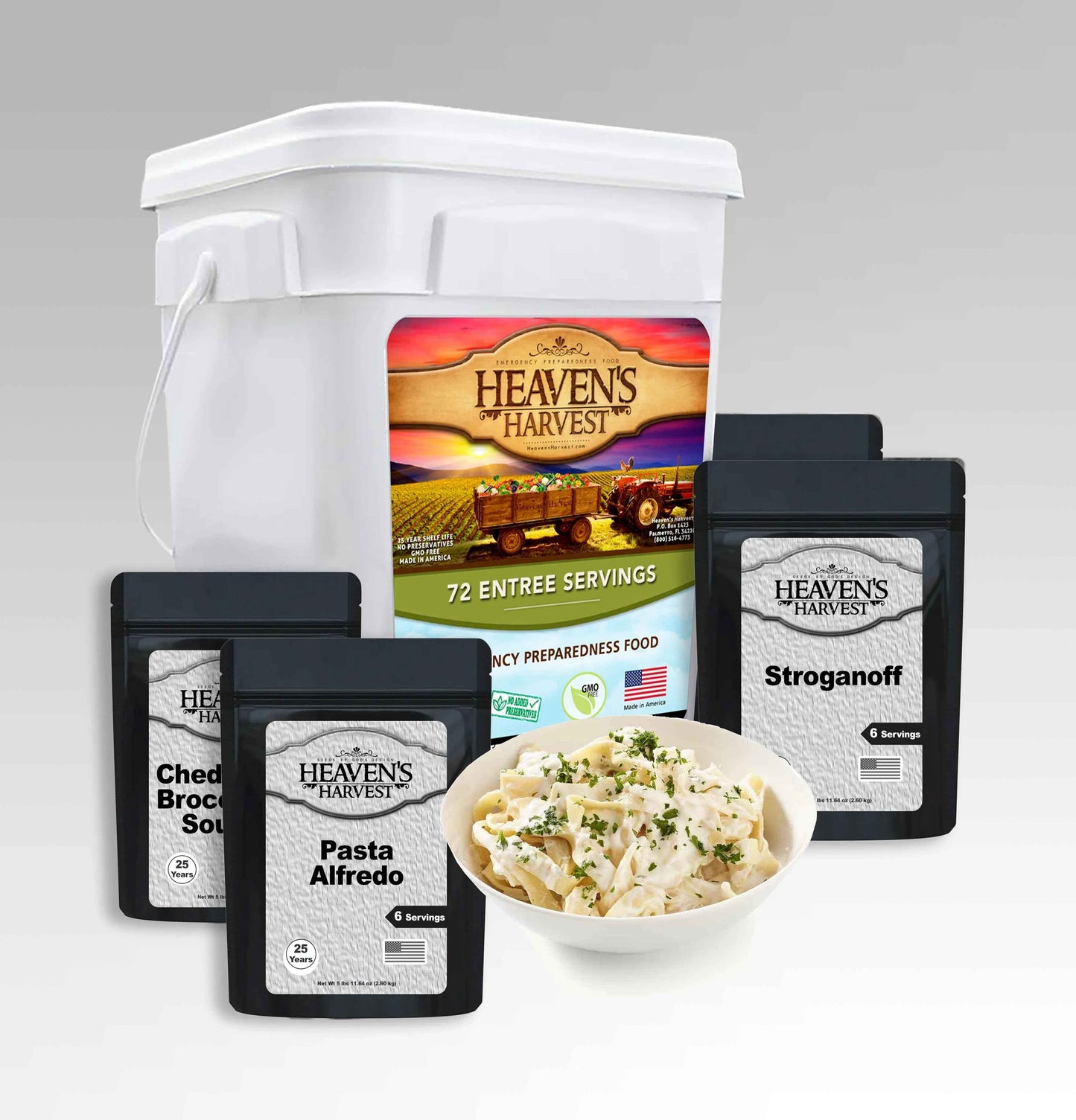 Entree Bucket - 1 Person 1 Month - 72 Servings - Emergency Survival Food Kit