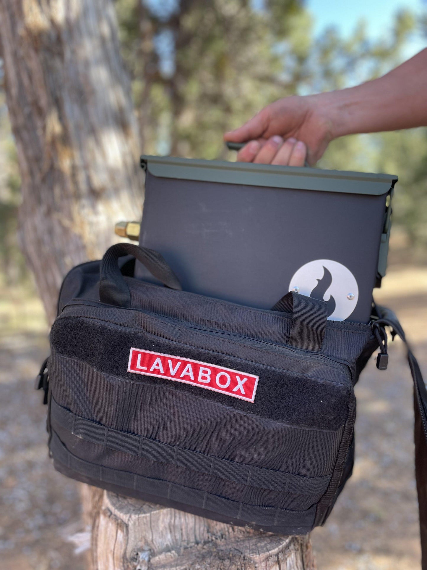 Naked LavaBox Combo: Color-changing fire pit with Over/Under and Bugout Bag