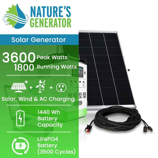Nature's Generator Lithium 1800 Solar Generator and Transfer Switch