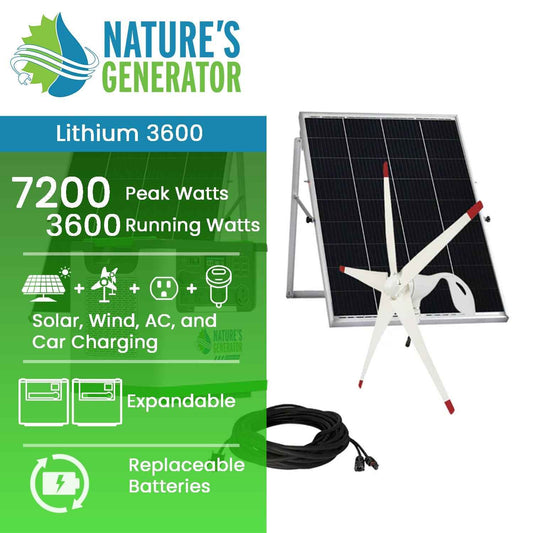 Nature's Generator Lithium 3600 Solar and Wind Generator
