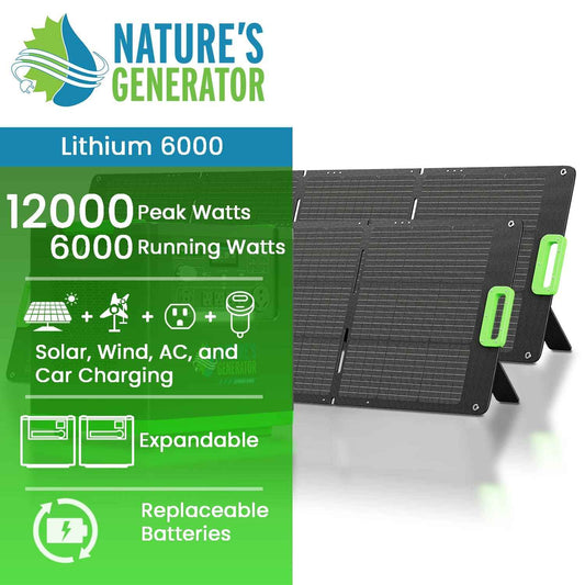 Nature's Generator Lithium 6000 with Solar Panel