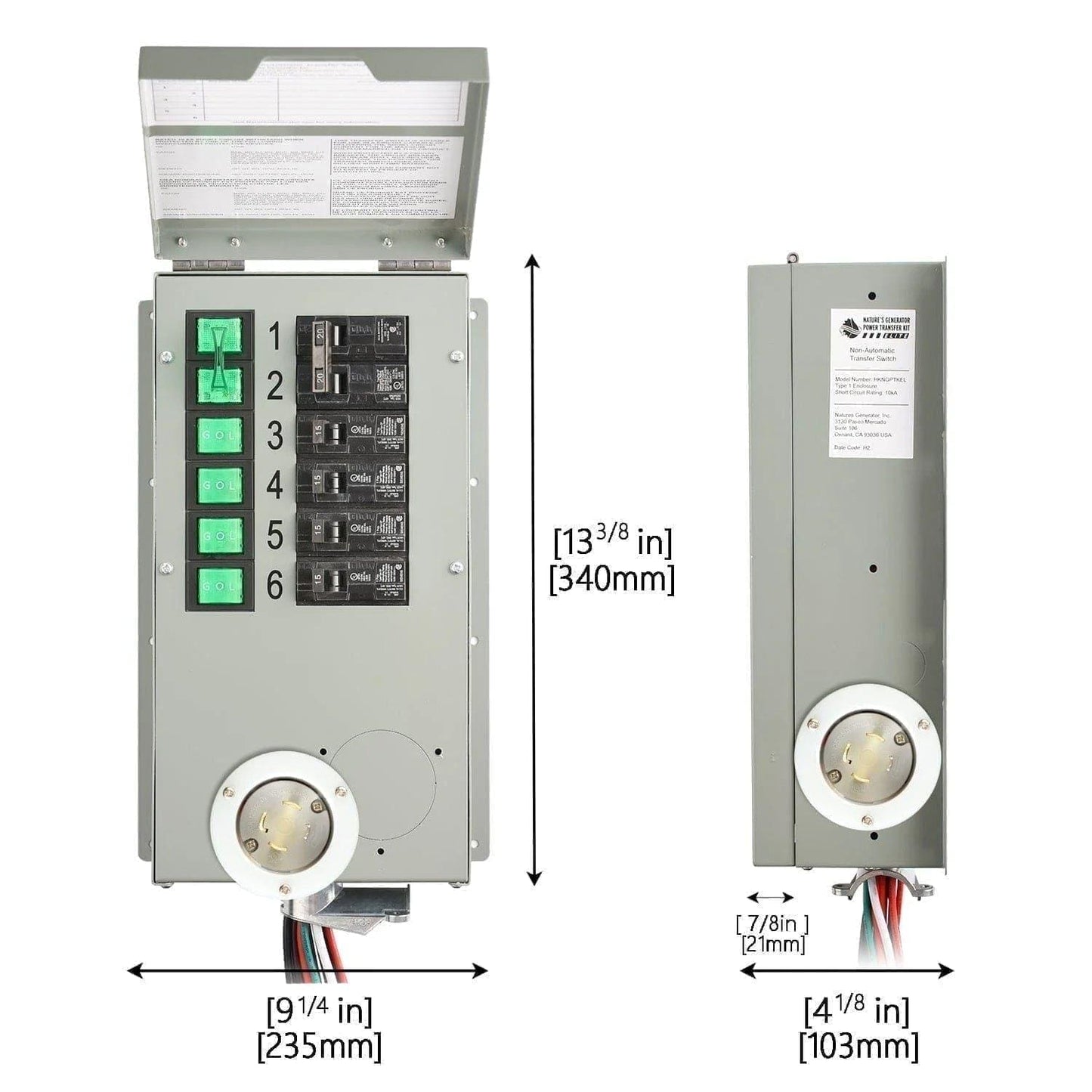Nature's Generator Powerhouse Power Transfer Switch Kit - East Bay Industries