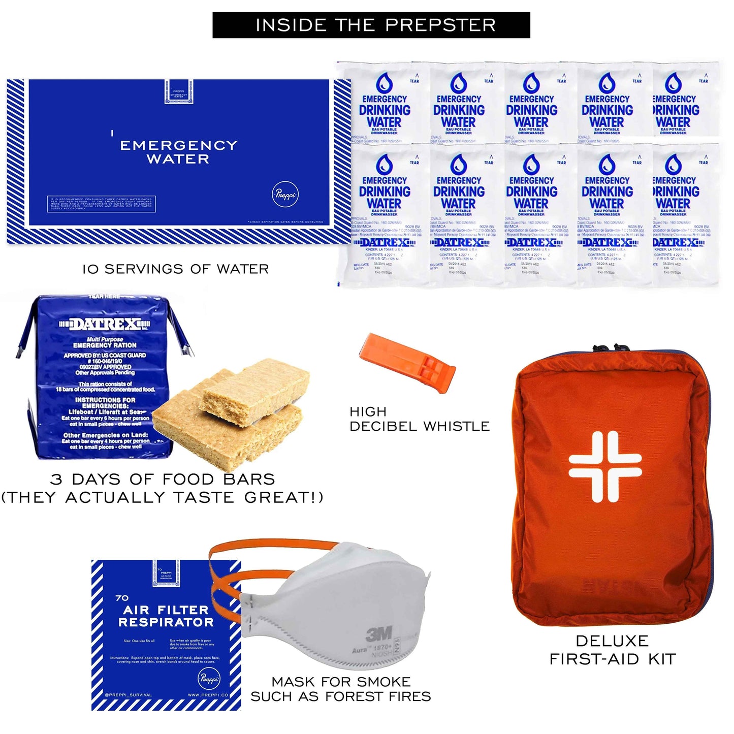 Preppi | The Prepster Advanced Fireproof Backpack | 3-Day Emergency Kit