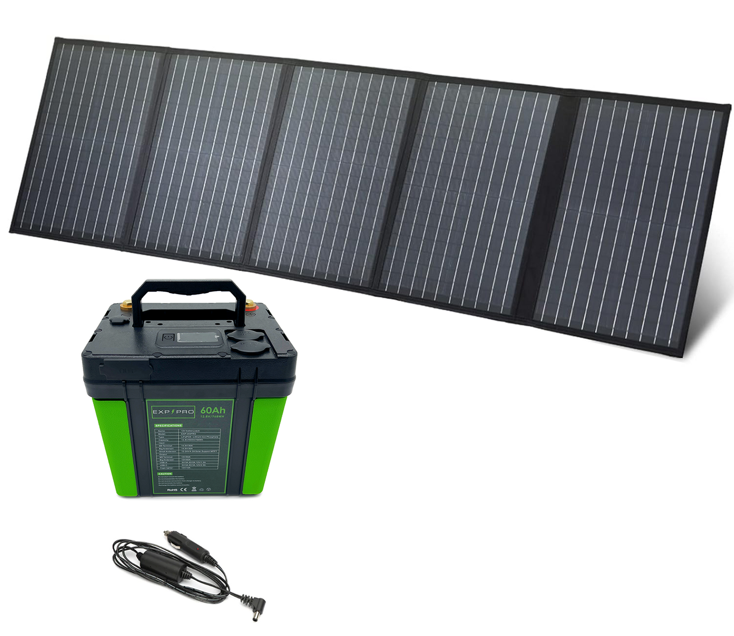 EXP240PRO + 100 Watt Solar Panel Bundle