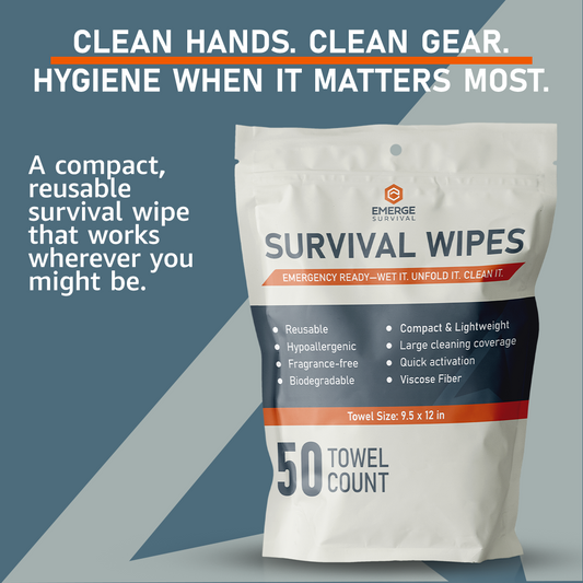 Emerge Survival Wipes - 50ct - East Bay Industries