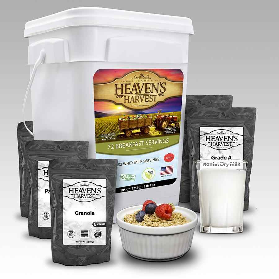 Combo Kit - Breakfast, Entree + Protein - 1 Person 1 Month - 308 Servings - Emergency Survival Food Kit