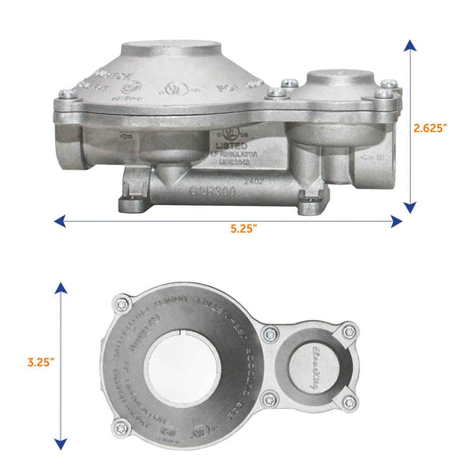 Flame King 2-Stage 300,000 BTU Propane LP Vertical Super Compact Regulator