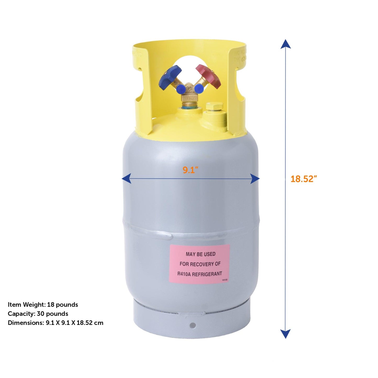 Flame King 30 lb Refrigerant Recovery Cylinder for HVAC