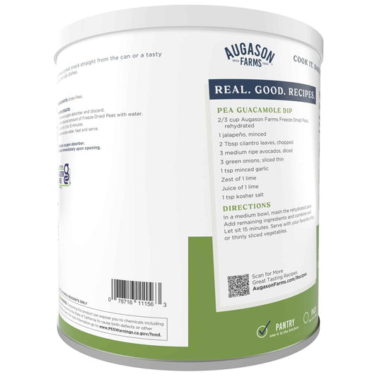 Freeze Dried Peas Can, 30 Servings