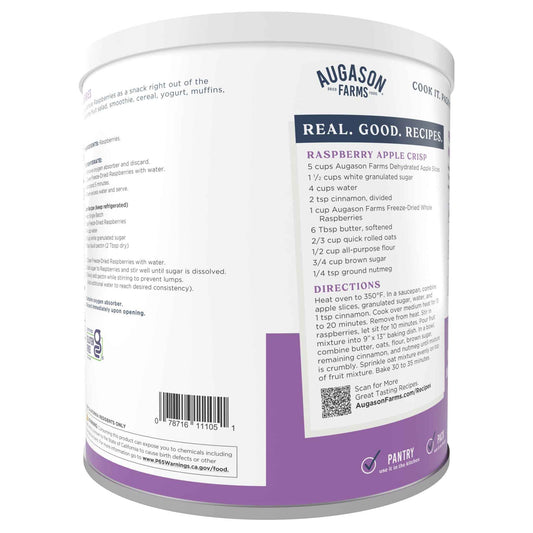 Freeze Dried Whole Raspberries Can, 23 Servings