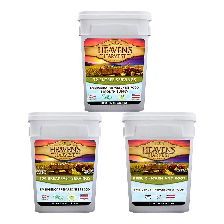 Combo Kit - Breakfast, Entree + Protein - 1 Person 1 Month - 308 Servings - Emergency Survival Food Kit - East Bay Industries
