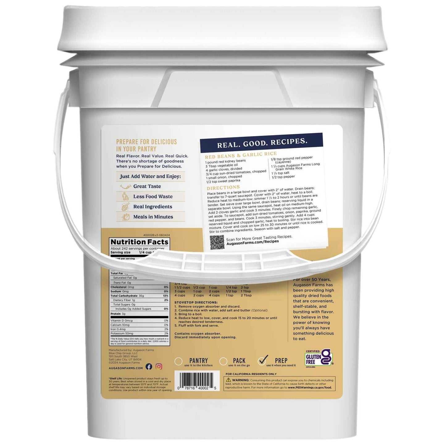 Long Grain White Rice, 242 Servings