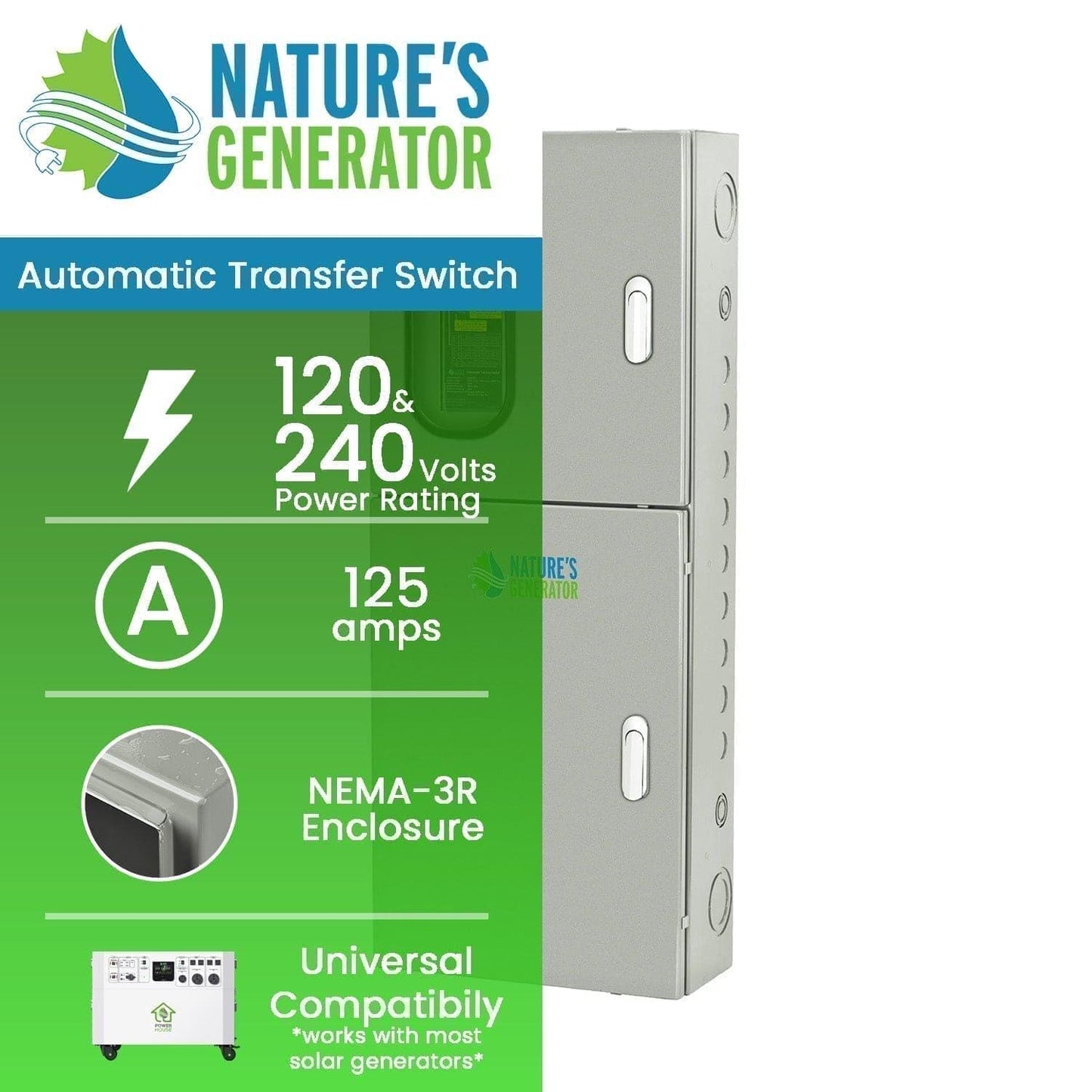 Nature's Generator 125A Automatic Transfer Switch - East Bay Industries