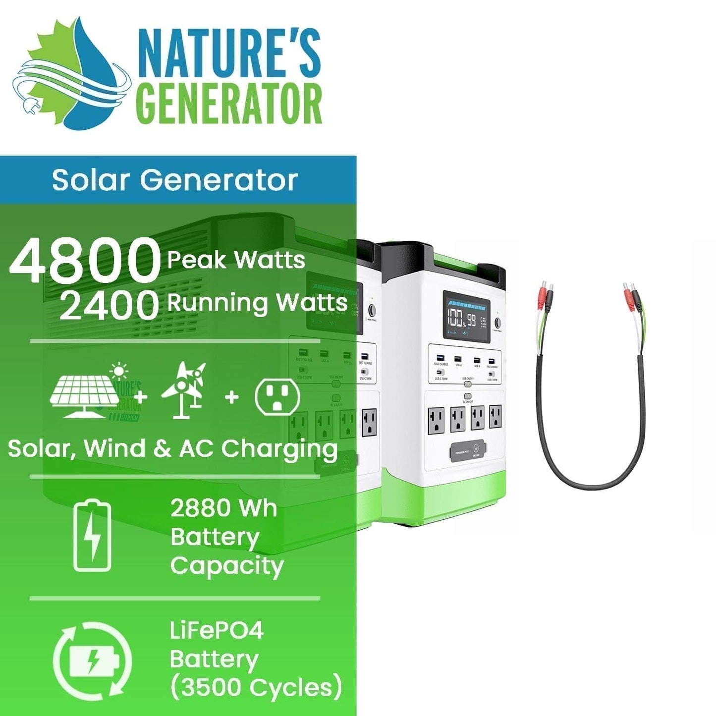 Nature's Generator Lithium 1800 Power Station - East Bay Industries