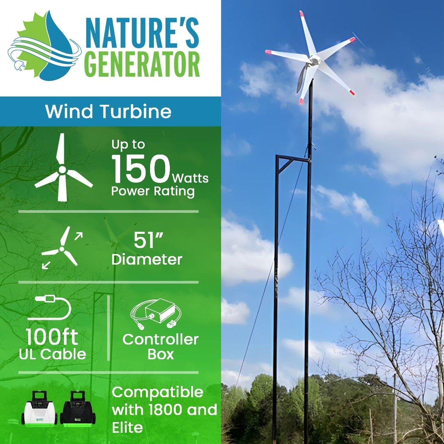 Nature's Generator Wind Turbine - East Bay Industries