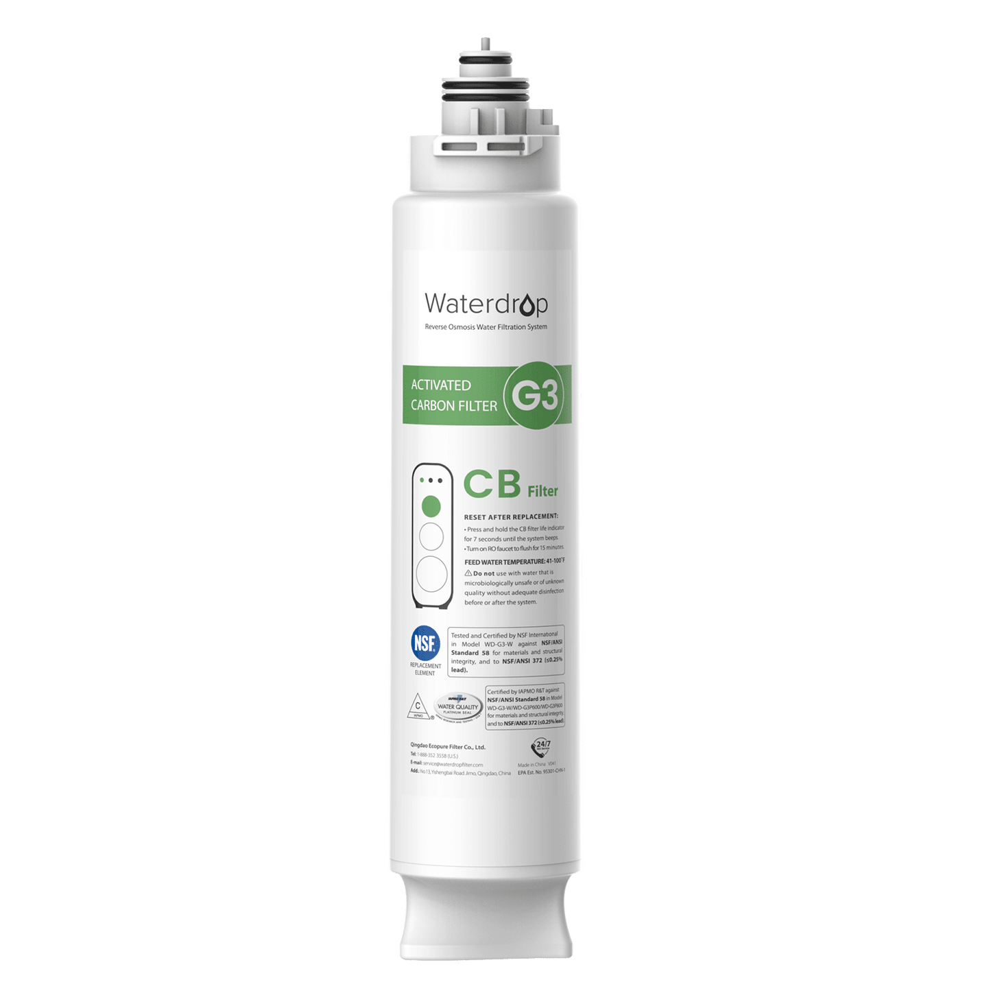 WD-G3-N3CB Filter for Waterdrop G3P800 & G3 Reverse Osmosis System - East Bay Industries