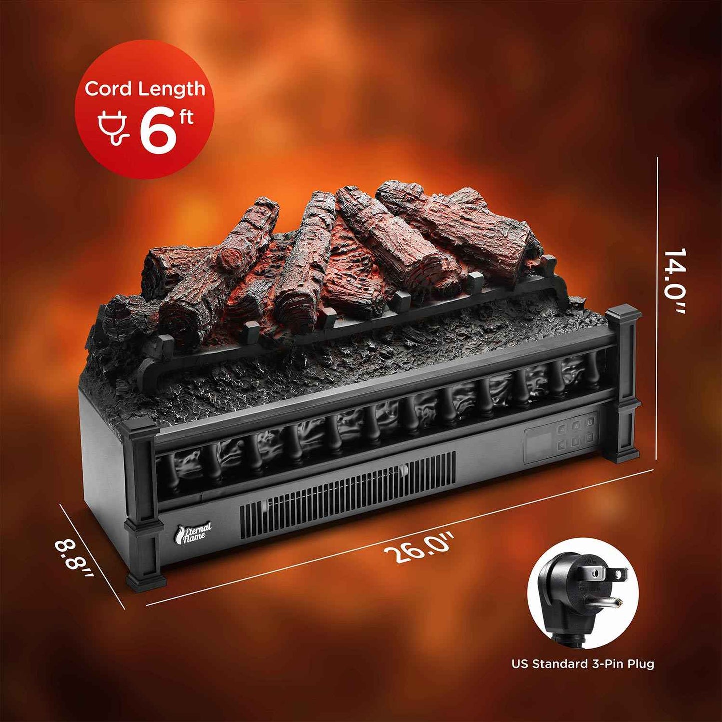Eternal Flame EF26-PB Electric Fireplace Logs