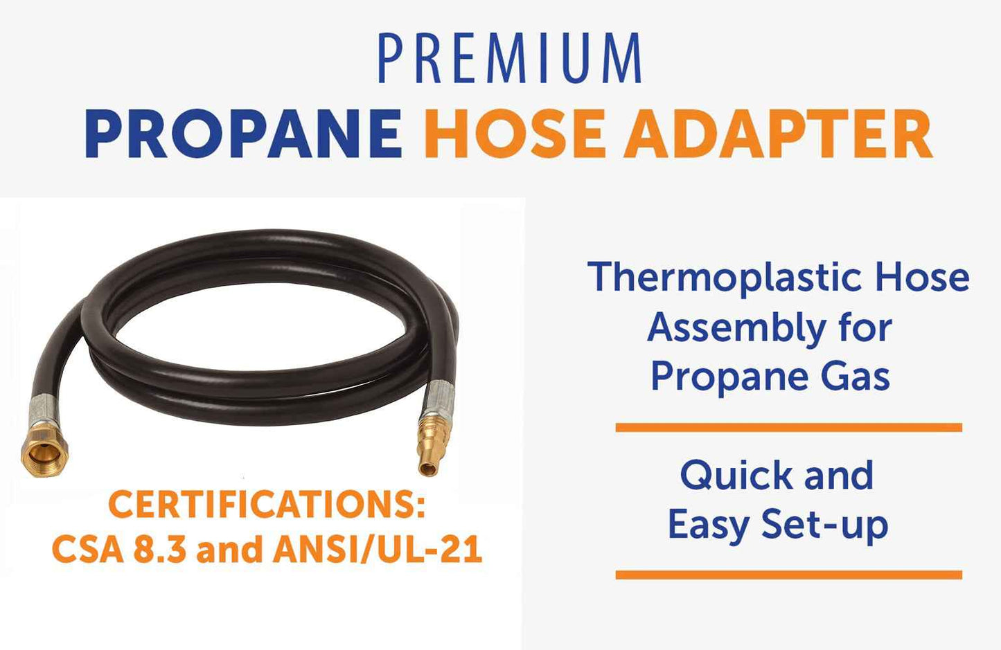 Flame King RV, Van, Trailer Low Pressure Quick Connect 48 Inch, 3/8 Inch ID Female SAE Gas Flare Fitting