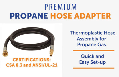 Flame King RV, Van, Trailer Low Pressure Quick Connect 48 Inch, 3/8 Inch ID Female SAE Gas Flare Fitting