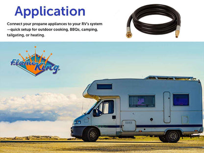 Flame King RV, Van, Trailer Low Pressure Quick Connect 72 Inch, 3/8 Inch ID Female SAE Gas Flare Fitting