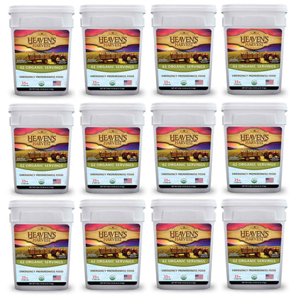 Organic Meal Bucket - 12 Pack -  Emergency Food Survival Kit