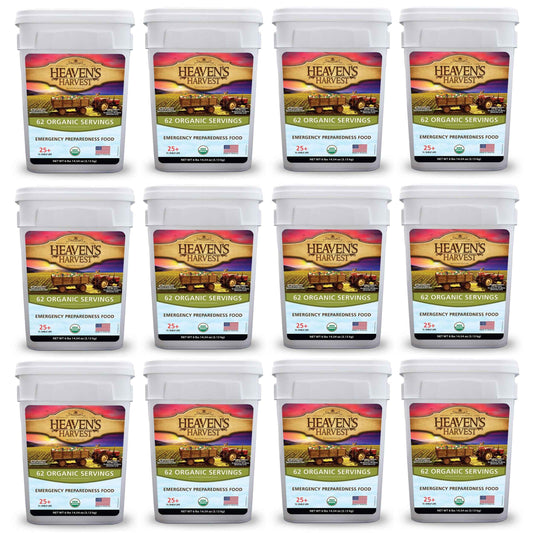 Organic Meal Bucket - 12 Pack -  Emergency Food Survival Kit