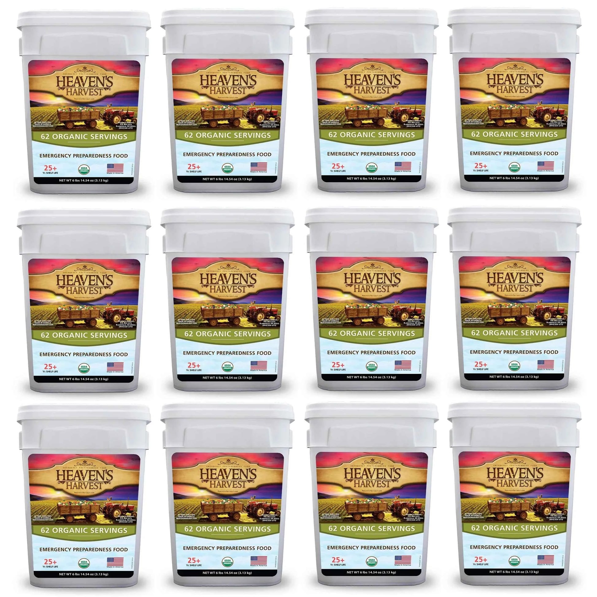 Organic Meal Bucket - 1 Person 1 Week - 62 Servings -  Emergency Food Survival Kit