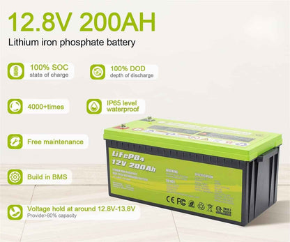 12V 200Ah LiFePO4 Deep Cycle Lithium Battery