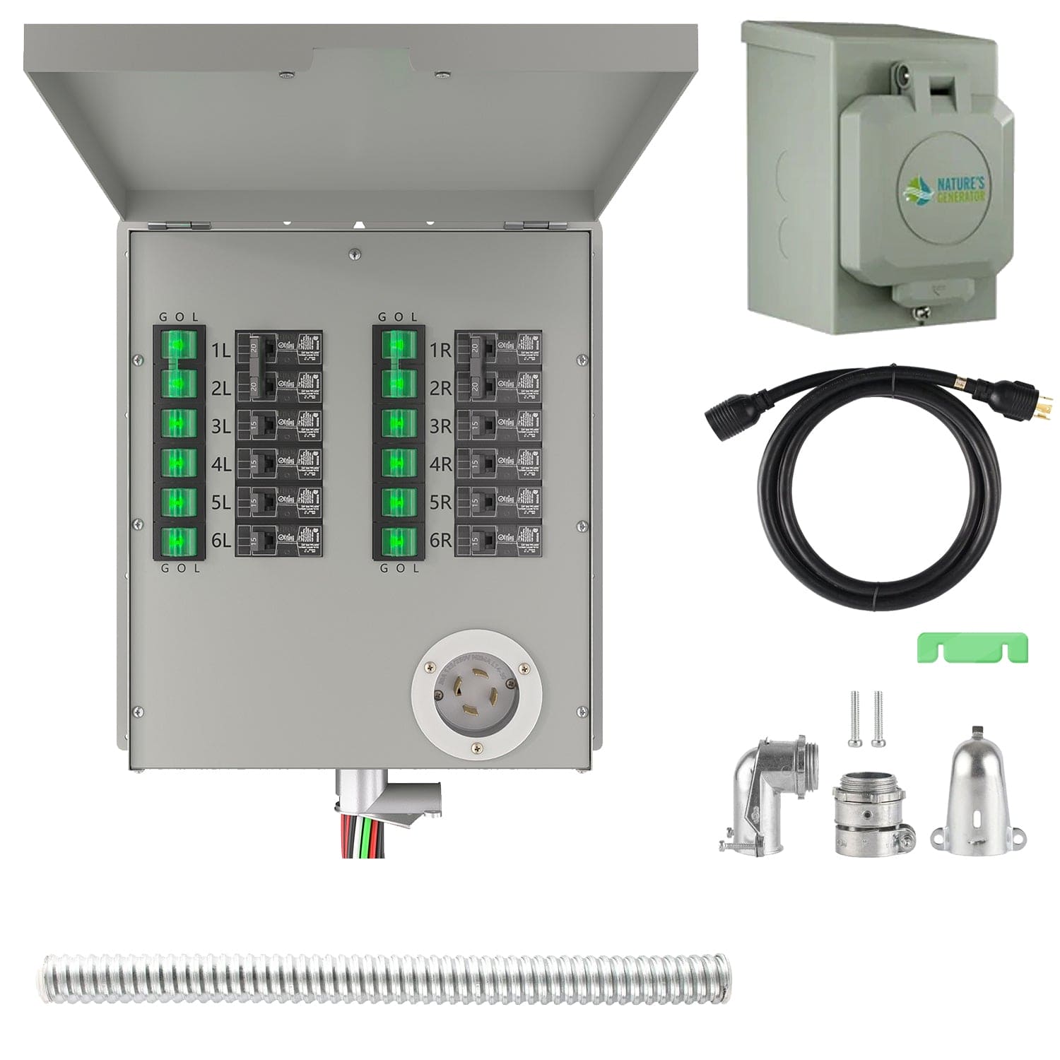 Nature's Generator 12-Circuit 120/240V 30A Non-Automatic Power Transfer Switch - East Bay Industries