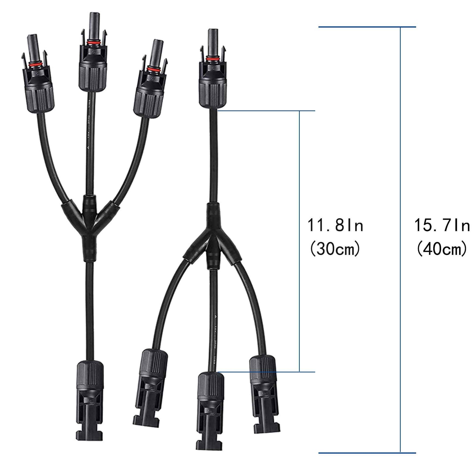 Solar Connectors M Branch Parallel Adapter Cable MMMF+FFFM Pair