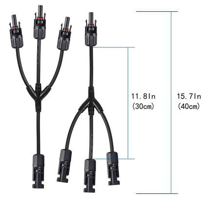 Solar Connectors M Branch Parallel Adapter Cable MMMF+FFFM Pair