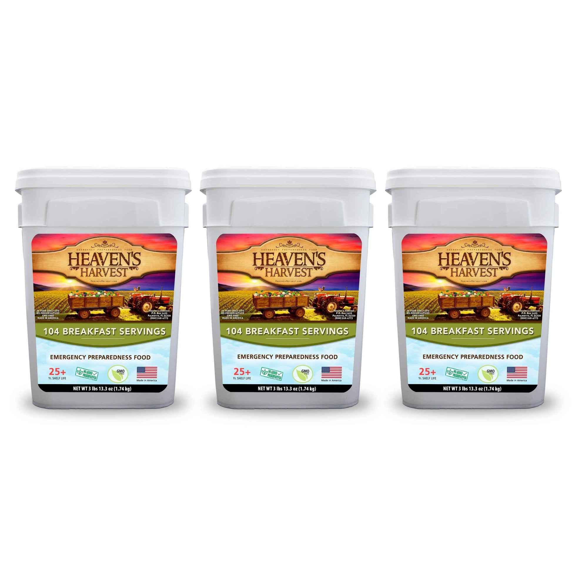 Combo Kit - Breakfast, Entree + Protein - 3 Months - 308 Servings - Emergency Survival Food Kit