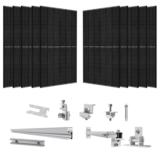 410 Watt Monocrystalline Solar Panel (10 Pack) With Solar Panel Mount Rack - East Bay Industries