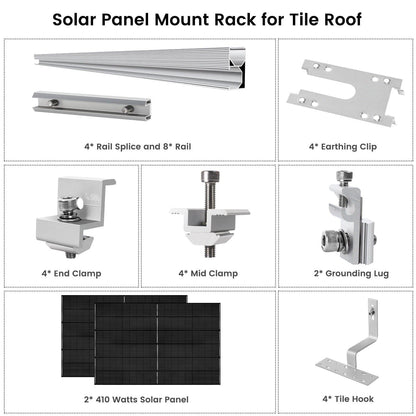 410 Watt Monocrystalline Solar Panel (2 Pack) With Solar Panel Mount Rack - East Bay Industries