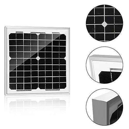 ACOPower 10W 12V Solar Charger Kit, 5A Charge Controller with Alligator Clips