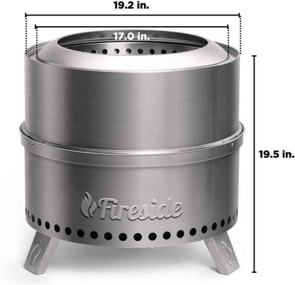 Pluto R19-SS Smokeless Outdoor Fire Pit -  Stainless Steel