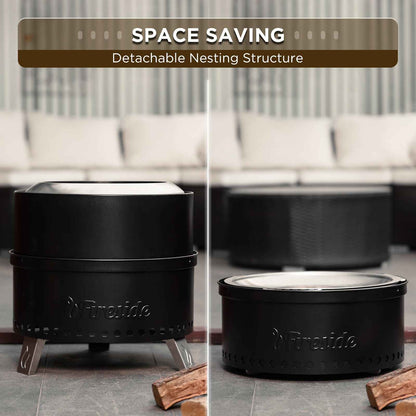 Pluto R19-PG Smokeless Outdoor Fire Pit -  Painted Black